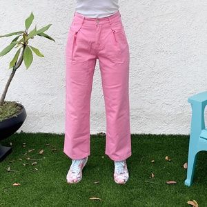 High Waist Pants Bubble Gum Pink Jeans Women's Waist Size 28"